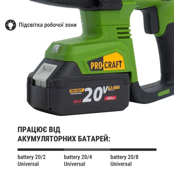 Акумуляторний перфоратор Procraft PHA40 (без АКБ та ЗП) | Зображення 1