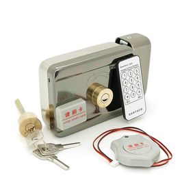 Замок YOSO Y-47 з контролером, електроро-механічний ригельний, ІЧ-пульт, Радіо-брелком, Зчитувач ЕМ, Англійський ключ, 130x98x41 мм