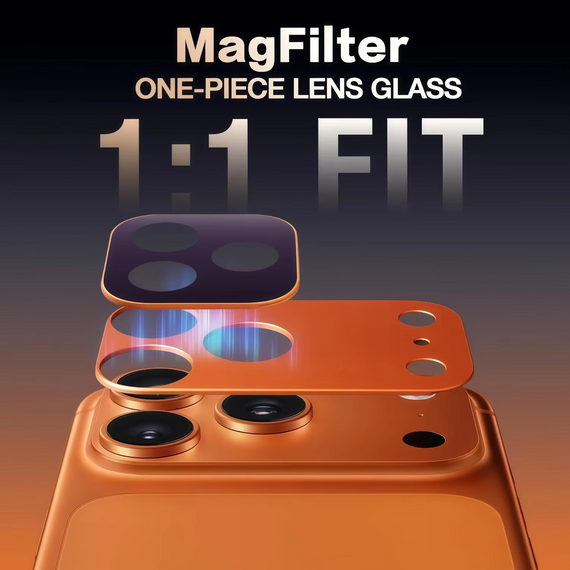 Захисне скло для камери Magnetic Armor iPhone 17 Pro Max AR Anti-Reflective магнітне оранжеве | Зображення 1