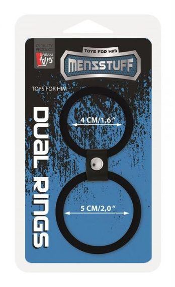 Ерекційне кільце MENZSTUFF DUAL RINGS, BLACK Sex Aura | Зображення 1