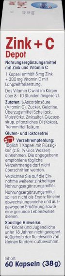 Витамины Mivolis Zink + vitamin C Миволис Цинк + витамин С, 60 капсул | Зображення 3