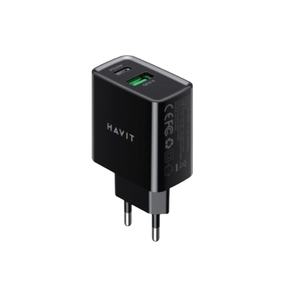 Зарядний пристрій мережевий USB/Type-C 20W чорний Havit HV-UC111