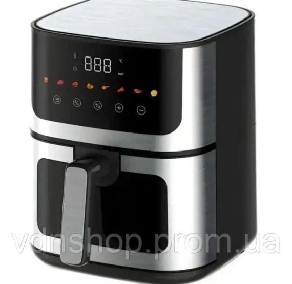 Аерогриль Rainberg RB 2268 4200W аерофрітюрниця безмасляна для приготування без олії з регулюванням температури 8 л | Зображення 5