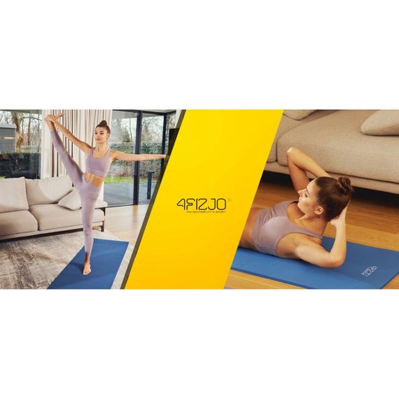 Килимок (мат) спортивний 4FIZJO NBR 1 см для йоги та фітнесу Blue 4FJ0014 (P-5907222931028) | Зображення 3