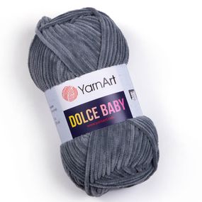 Пряжа YarnArt Dolce Baby 760 сіра ярнарт дольче бебі плюшева