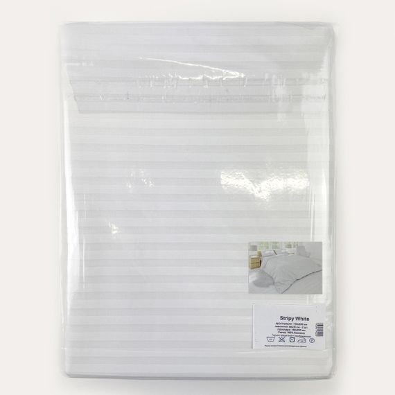 Комплект постельного белья SoundSleep Stripy White бязь полуторный 160х220 см (93949422) | Зображення 1