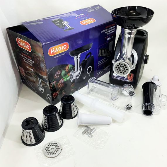 М'ясорубка MAGIO MG-270 2200 Вт М'ясорубка з насадками для нарізки овочів, М'ясорубка електрична для м'яса | Зображення 5