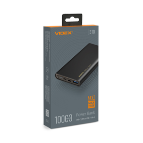 Павербанк 10000 mAh Videx VPB-310-B 22,5W чорний
