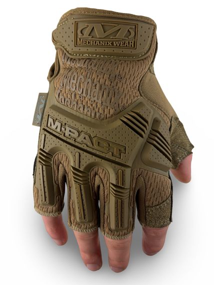 Тактичні безпалі рукавички MECHANIX M-PACT® Fingerless Койот Розмір L