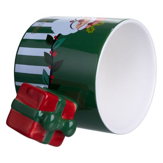 Чашка фарфоровая новогодняя Merry Christmas 400 (мл) Зеленая Yiwu FM-CS-49GR | Зображення 2