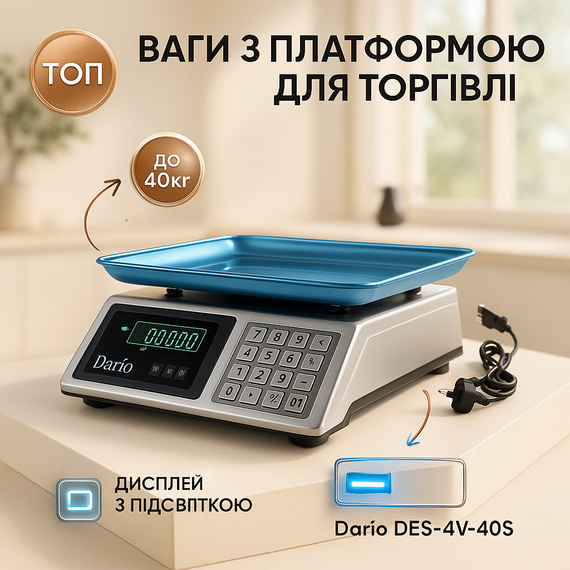 Электронные весы предназначены для торговли в магазине Dario, Весы торговые для рынка 50кг RX-43