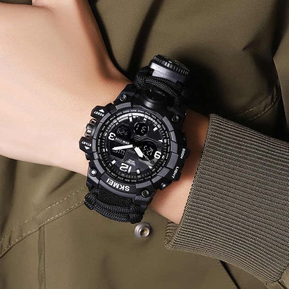 Годинник наручний чоловічий SKMEI WR-792 1155BKBK PARACORD | Зображення 2