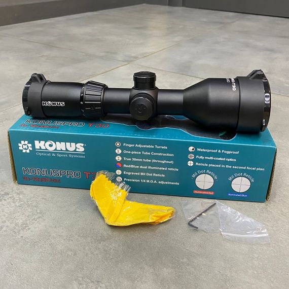 Оптический прицел KONUS KONUSPRO T-30 3-12x50 MIL-DOT IR Светосила: при 3х - 279, при 12х - 17.6 | Зображення 5