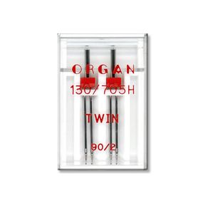 Голки швейні подвійні універсальні ORGAN TWIN №90/2 пластиковий бокс для побутових швейних машин