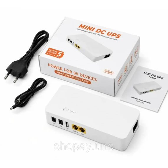 Бесперебойник (UPS) для WI-Fi роутера WGP POE04 8800mAh (32.56WH) 18W поддерживает 9/12V до 10 часов автономной работы XK-92 | Зображення 1