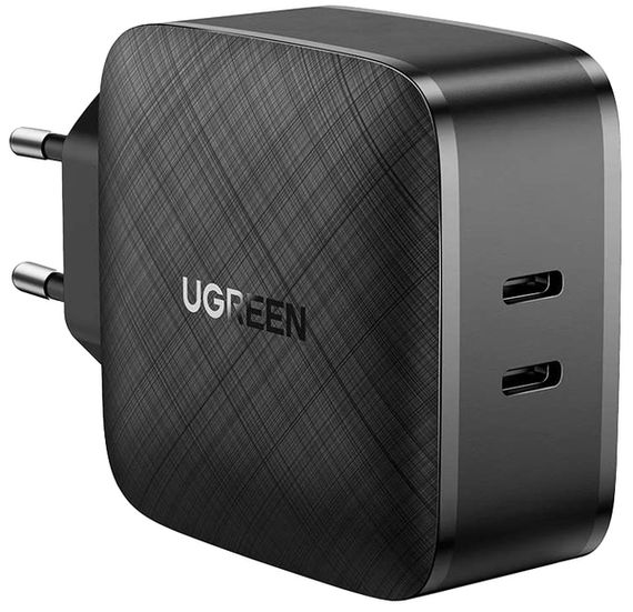 Мережевий зарядний пристрій Ugreen CD216 66W 2xType-C PD Charger (Black) (UGR-70867)