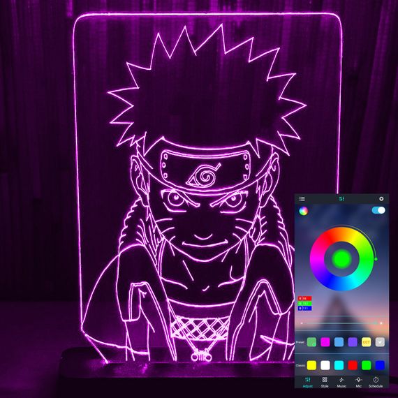 Акриловий світильник-нічник керування з телефона Наруто 2 tty-n000405