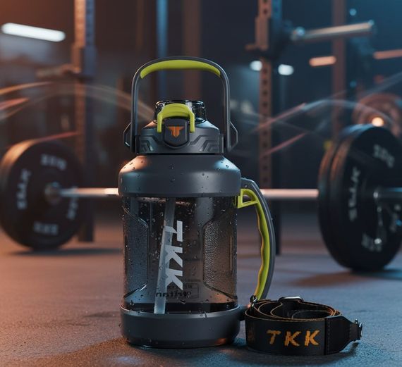Спортивная бутылка TKK (2000 мл) - Серый матовый Tritan BPA-free, с эргономичной ручкой и клапаном | Зображення 6
