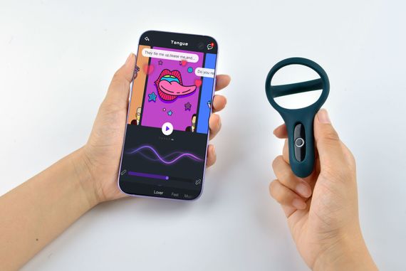 Подвійне ерекційне кільце Fun Town Rise Turquoise, керування зі смартфона | Зображення 7