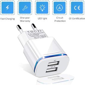 Мережевий зарядний LUOATIP, дорожній зарядний пристрій із 2 шт., двопортовий USB-блок для настінного заряджання,