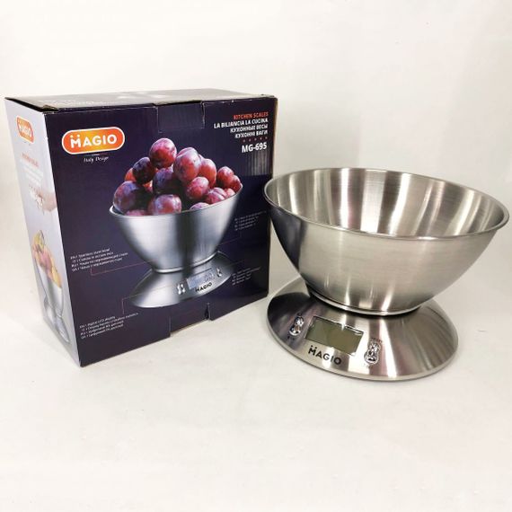 Весы кухонные с мерной чашей MAGIO, Электрические кухонные весы Пищевые для продуктов UJ-97 | Зображення 1