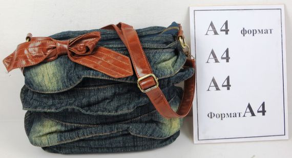 Женская  сумка Fashion jeans bag темно-синяя | Зображення 5