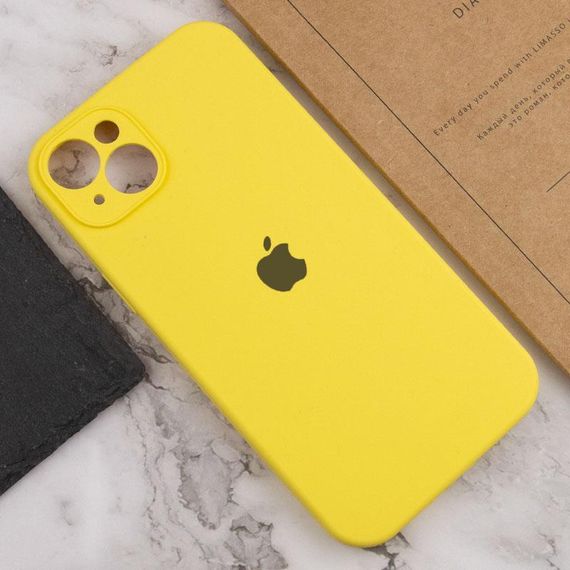 Чохол Silicone Case Full Camera Protective (AA) для Apple iPhone 15 Plus (6.7") Жовтий / Yellow | Зображення 4