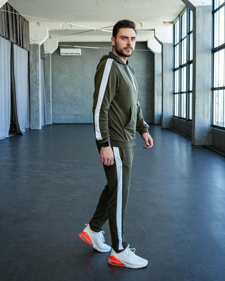 Костюм Лампас весна хакі-білий S XL | Зображення 2