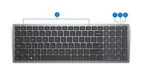 Клавиатура Dell Compact Multi-Device Wireless Keyboard - KB740 - Russian (QWERTY) 580-AKOZ | Зображення 7