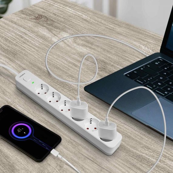 Мережевий подовжувач VIDEX ONCORD з/з 6п 3м (3x1.5мм) з кнопкою White | Зображення 9