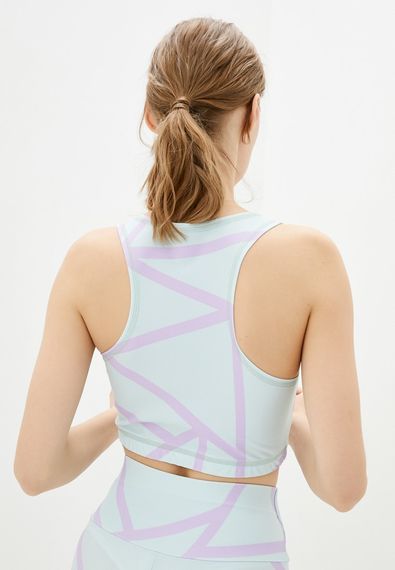 Спортивный топ 4Profi  без рукавов c принтом "Геометрия" мята/фиолет размер S бифлекс 16664 | Зображення 4