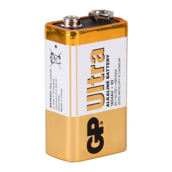 Батарейка лужна GP ULTRA ALKALINE 1604AU-S1, 9V, крона, 6LF22 10 (100шт.) х10(10шт.) х1 у вакуумному впакуванні ціна за 1шт | Зображення 1