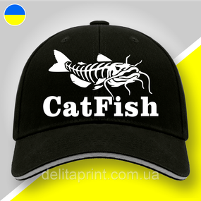 Кепка (бейсболка) "CatFish" подарок рыбаку