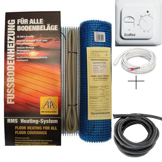 Комплект мат Arnold Rak Standart FH-EC, 180 W/m2 (ø 3 мм) + механічний терморегулятор EcoReg M5.16 0,75 м2 (135 Вт)