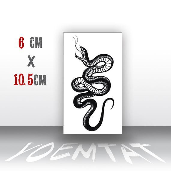 Тату tattoo временное татту наклейка на тело одноразовая лето змея | Зображення 3