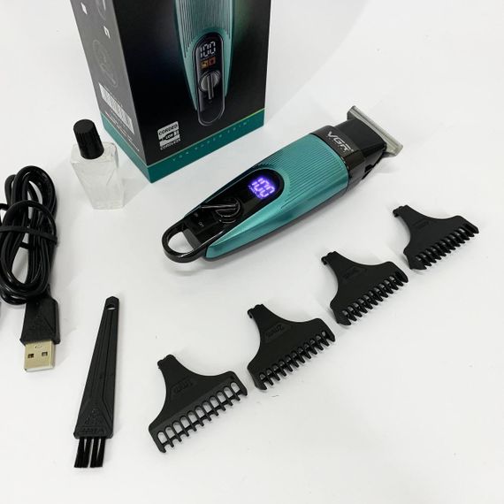 Машинка для стрижки волосся VGR V-975 тример для бороди та вусів. Колір: зелений | Зображення 8