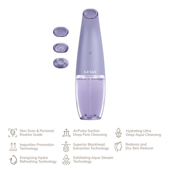 Очищуючий засіб для обличчя GESKE Aqua-Stream Face Cleanser 8в1 purple | Зображення 1
