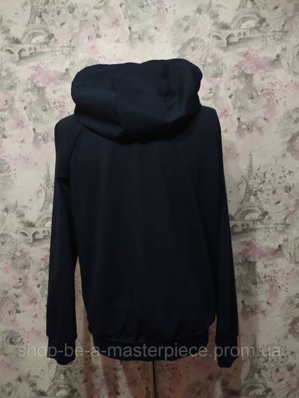 Худи мужской темно-синий осенний весенний толстовка свитшот анорак футер двунитка 46 | Зображення 2