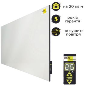 Керамічний обігрівач Emby CHT-1000 білий з терморегулятором на 20 кв. м