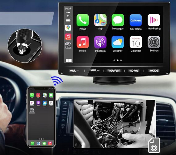Планшет автомобільний 7" urvolax bt fm wifi CarPlay Android автоматичне mirror link | Зображення 3