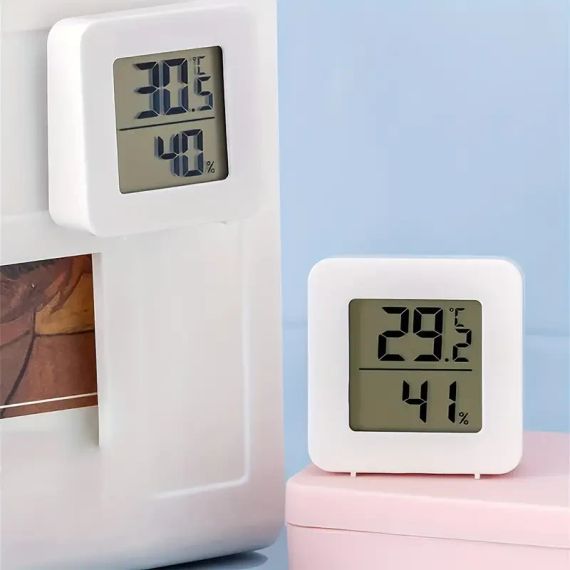 Термометр гигрометр мини цифровой переключатель температуры электронный дисплей, работает от батареек | Зображення 5