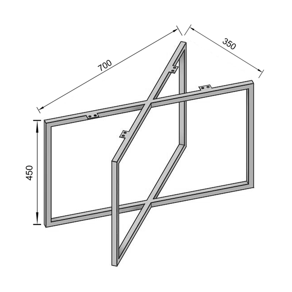 Каркас для журнального столу з металу 700×350mm, H=450mm | Зображення 7