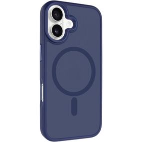 TPU+PC чохол Metal Buttons with MagSafe для Apple iPhone 17 (6.3") Синій / Navy Blue