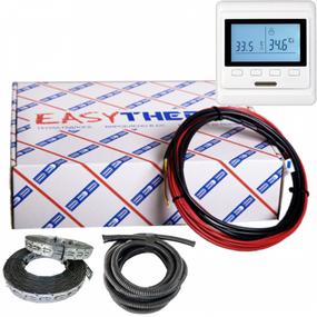 Кабель easyTherm EC 18 Вт/м + програмований регулятор для укладання підлоги в стяжку 2,2 м2 - 3,4 м2 (378 Вт)