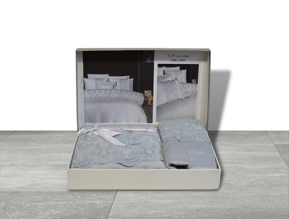 Комплект постельного белья First Choice Vip Satin Moonlight 200x220 Hillary Grey | Зображення 2