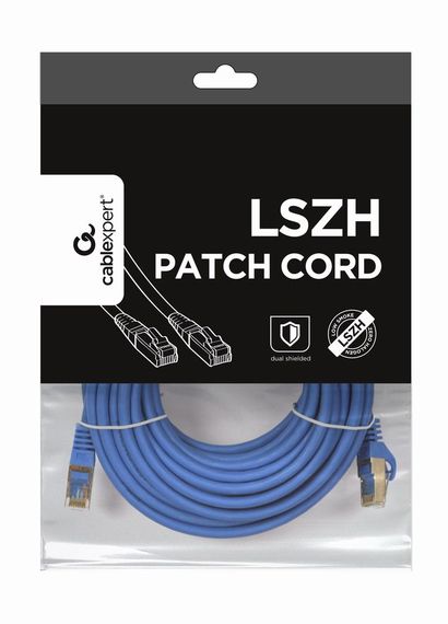 Патч корд Cablexpert PP6A-LSZHCU-B-30M, S/STP, литий, 50u" штекер із фіксатором, 30 м, синій | Зображення 2