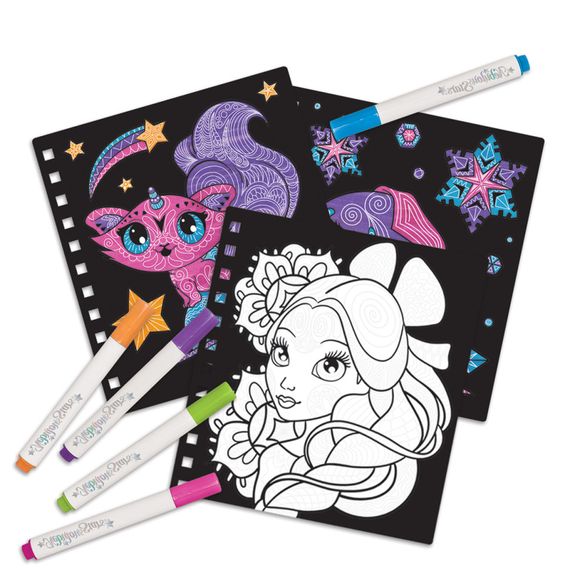 Набор для творчества Раскраска: Узоры на бархате Nebulous Stars 11026, 5 мини маркеров | Зображення 4