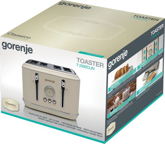 Тостер Gorenje T2300CLIN 1150 Вт бежевий | Зображення 5