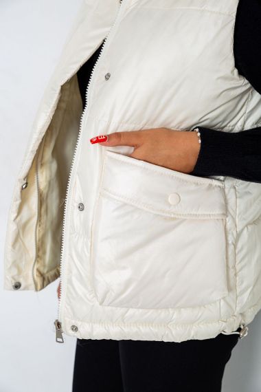 Жилет женский  -уценка, цвет кремовый, 244R533-U-3 | Зображення 4