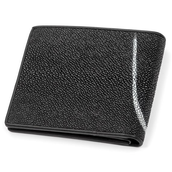Портмоне мужское STINGRAY LEATHER 18067 из натуральной кожи морского ската Черное | Зображення 1